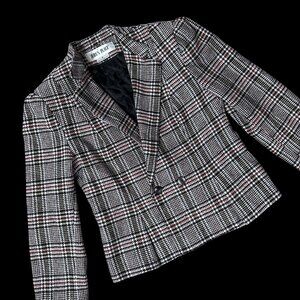 Vintage Plaid Double Breasted Blazer Suit Jacket Size 8 Judys Place Taiwan 80s